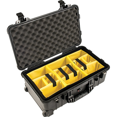 Protector Carry-On Case, With Padded Dividers, Black